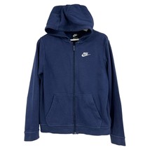 Nike sweatshirt XL big kids sportswear club full zip hoodie 18/20 navy blue  - £20.19 GBP