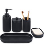 Five-Piece Bathroom Accessory Set: Soap Dish, Toothbrush Holder, Q-Tip - $44.98