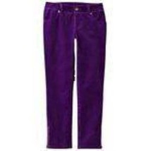Girls Pants Corduroys Chaps Purple Straight Zipper Legs Stretch-sz 14 - $16.83