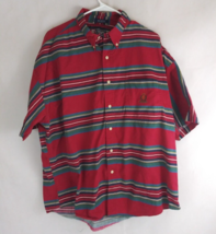 Vintage Chaps Ralph Lauren Men&#39;s Red Colorful Striped Shirt Size XL - £15.25 GBP