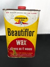 Vintage Johnson&#39;s Beauiflor Wax Can for Wood Floors Full - £9.57 GBP