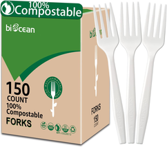 100% Compostable No Plastic Knives Forks Spoons Utensils, the Heavyweigh... - $27.98