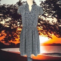 Denim &amp; Supply Dress M Ditsy Floral Blue Sheer Overlay Short Sleeve Ralp... - £25.62 GBP