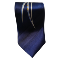A XIONG MENS TIE Graphic Design Navy Blue Classic With and Length - £4.66 GBP