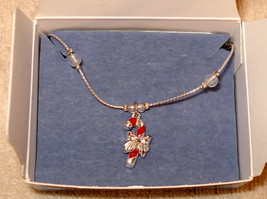 Avon CANDY CANE Charm Anklet Ankle Bracelet Great Gifts New in Box - $9.85