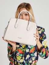 Kate Spade Knott Large Satchel Off White Pebbled Leather PXR00399 NWT Cream Y - £125.81 GBP