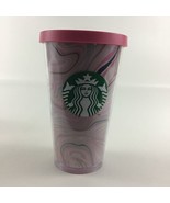 Starbucks 16oz Tumbler Cup Pink Swirl Heart Valentines Day Lid Coffee Co... - £31.03 GBP