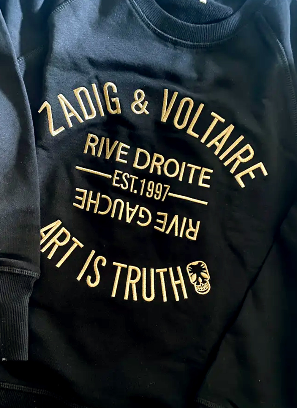 Women's Raglan Sleeve 100% Cotton Sweatshirt - Art Is Truth Embroidered Pullover Item image 7