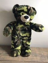 Build A Bear Green Camouflage Teddy Bear Plush Army Military Stuffed Ani... - £9.43 GBP