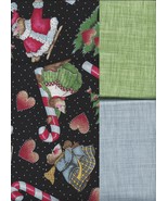 3 Fat Quarters Total, Daisy K Celebrate Socks Off Christmas, and 2 Matchd Prints - $19.97