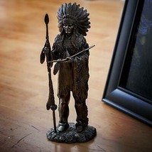 Ebros 14&quot; Tall Indian Native American Chief With Headdress Resin Figurin... - £33.80 GBP
