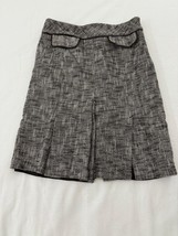 Ann Taylor Loft Women’s Classic A-Line Black & Gray Bottom Pleated Skirt Size 0 image 2