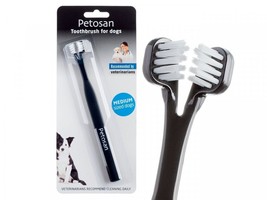 PETOSAN DOUBLE HEADED TOOTHBRUSH DUAL SIDES DOG ORAL CLEANER SIZE MEDIUM - $10.99