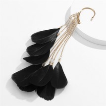 Ingemark Summer Boho Long Feather Dangle Earrings For Women Beach Chain Tassel D - £10.52 GBP