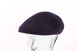 NOS Vintage 90s Streetwear Kangol Spell Out Wool Cabbie Newsboy Cap Navy S/M - £37.91 GBP