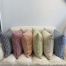 Thousand Bird Grid Ins Style Light Luxury Linen Pillowcase - £10.32 GBP