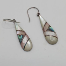 Vintage Mother of Pearl 925 Dangle Earrings - £39.54 GBP