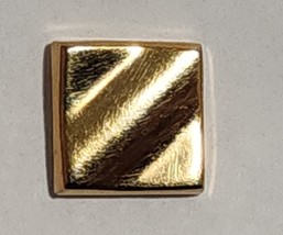 Shiny Gold Contoured Square Gold Tone Tie Tack / Tie Pin Unique Look - $6.83