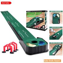 Indoor Golf Putting Green Mat with Automatic Ball Return and Hazard Chal... - $81.13