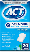 ACT Dry Mouth Moisturizing Gum, 20 Pieces, with Xylitol, Sugar Free Soot... - $11.96