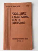 Original Department of Army Pamphlet 1957 Personal Affairs Aid For Depen... - $341.18 MXN
