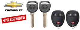 2 CHEVROLET 2007-2017 B111 Transponder Chip Key + 3 Button Remote Fob OUC60270 - £18.39 GBP