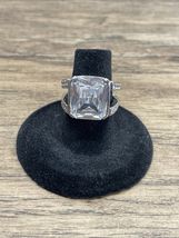 Vintage Sterling Silver .925 Cubic Zirconia Art Deco Ring Woman's Size 5... - $19.79