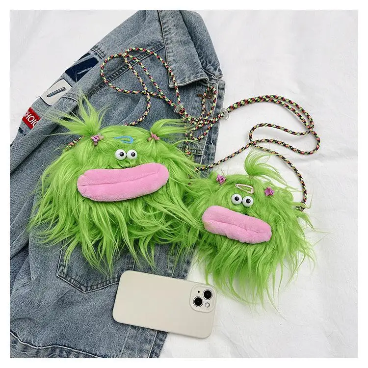 Cartoon Little Monster Plush Crossbody Bag New Creative Cute Shoulder Ba... - $22.02