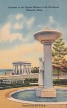 Plymouth Massachusetts MA Fountain Pilgrim Mothers of the Mayflower Postcard A22 - $2.99