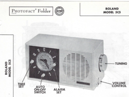 1956 ROLAND 5C5 Tube AM CLOCK RADIO Receiver Photofact Service MANUAL Vi... - $9.89