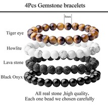 Unisex Jewellery NATURAL-ORIGNAL Healing Reiki Feng Shui Stone Beads 4 Bracelets - £16.94 GBP