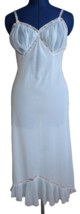 Vtg 50&#39;s Vanity Fair Powder Blue Chiffon Pleated Top &amp; Hemline Slip Size 32 - £31.44 GBP