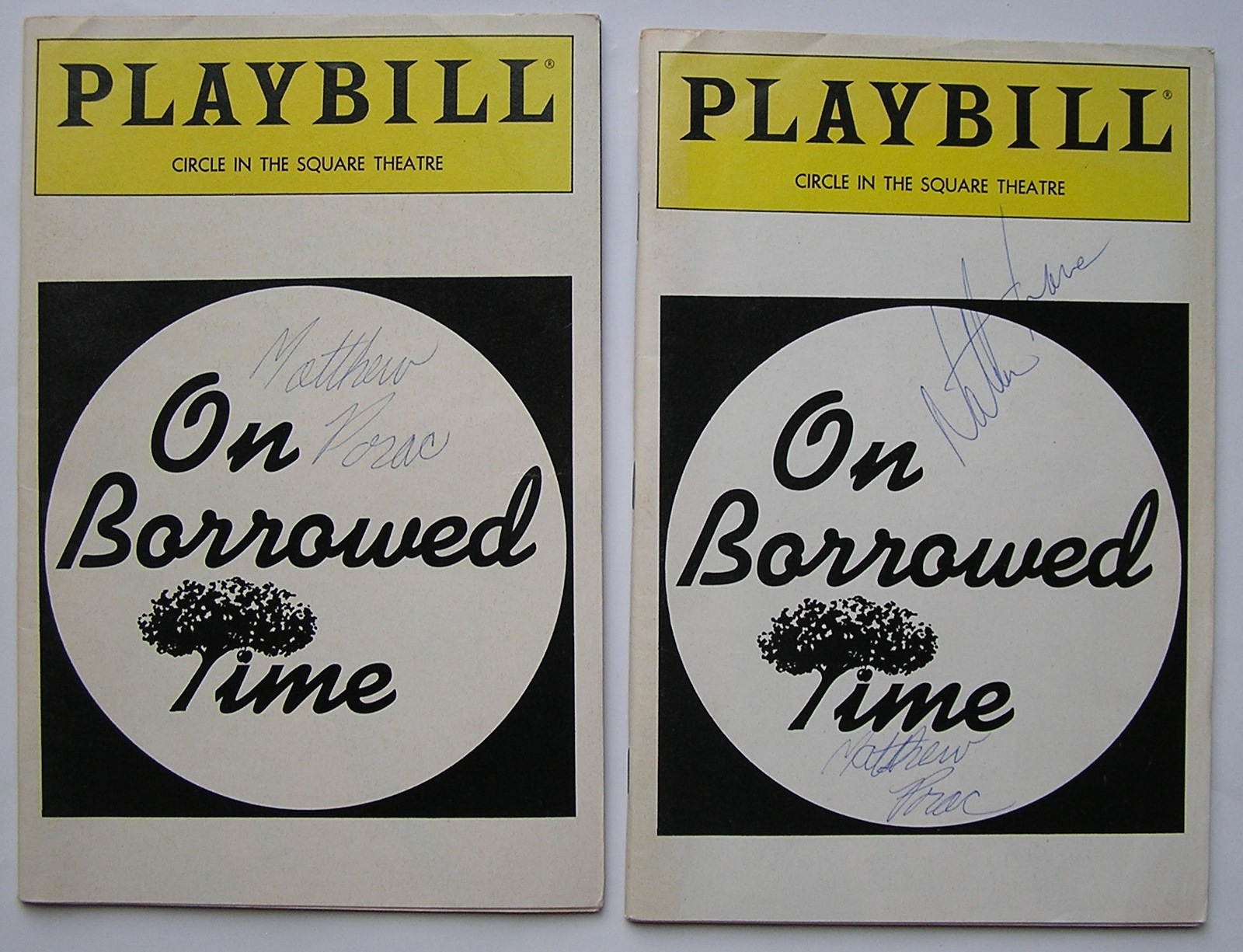 Primary image for ON BORROWED TIME 2 1991 CIRCLE SQUARE THEATRE PLAYBILLS AUTOGRAPHED NATHAN LANE