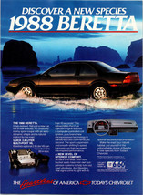Vintage 1988 Black Chevrolet Beretta Print Ad Advertisement Advertising - $5.49