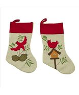 Cardinal Christmas Tree Stockings set of 2 Different Stockings 9X19 inches - $236.60 MXN