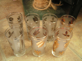 Very Rare And Collectable Gold Leaf Starlite Golden Foliage Bar Ware Glasses - £7.08 GBP