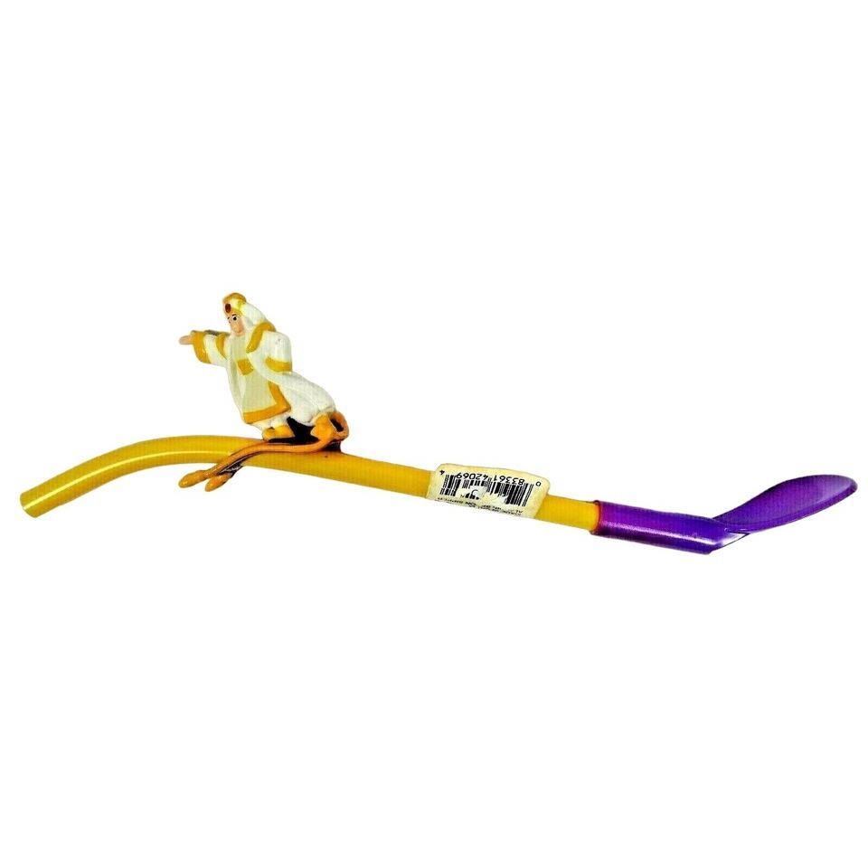 Disney 1996 Aladdin King of Thieves Plastic Spoon Straw Sipper Applause Purple - £7.71 GBP