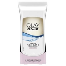 Olay Cleanse Rose Water Gentle Facial Cloths Lift &amp; Lock Texture 1 Pack - £8.91 GBP