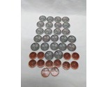 Lot Of (37) Pretend Cardboard Play Money Coins 5 2 1s - $8.90