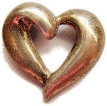Open Slider Heart Pendant for a Necklace Heavy Patina Vtg Sterling Silver 925 - £38.83 GBP