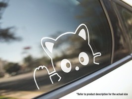Cat Waving Cute Pet Lover Vinyl Car Truck Decal Window Sticker Vehicle Décor - £4.61 GBP