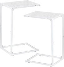 C Shaped End Table Set Of 2, Snack Side Table, Couch Tables That Slide, Bedroom. - $45.96