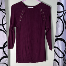 Allison Daley ribbed pull over lightweight sweater with lace up details Medium - £9.25 GBP