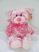 TY Silk Classic Plush White Pink Kitten Kitty Cat Valentine&#39;s Hearts 200... - $18.70