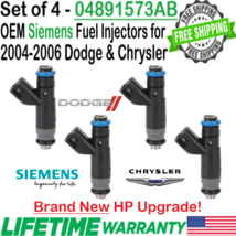 NEW OEM Siemens 4Pcs HP Upgrade Fuel Injectors for 2004-2006 Chrysler &amp; Dodge I4 - £296.03 GBP