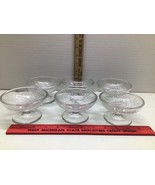 Compote (6) dessert pressed glass dishes. Beautiful leaf/grape design - $14.85