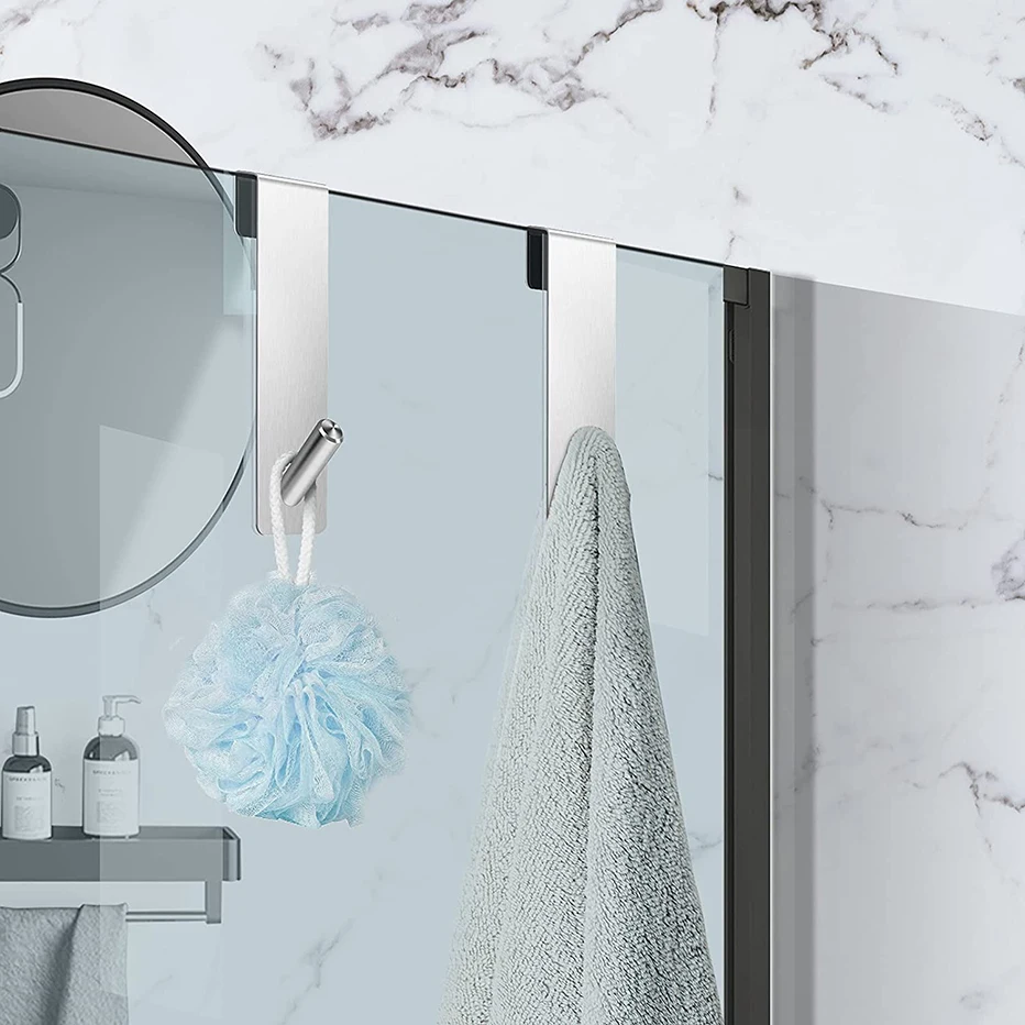 House Home Bathroom Shower Door Hook Over GlA Door Shower Towel Rack Sta... - £19.65 GBP