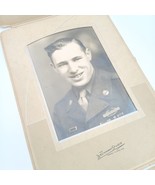 Vintage U.S. Military Man in Uniform Photograph in Original Easel-Back C... - $37.74