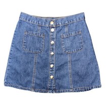 BDG Urban Outfitters Button Down Front Denim Blue Jeans Mini Skirt Size XS - £7.87 GBP