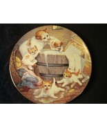 ALL WASHED UP Cat collector plate Gre Gerardi COUNTRY KITTENS orange and... - £23.52 GBP